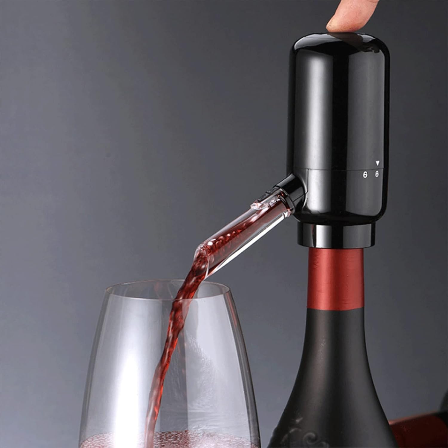 White Electric Wine Aerator Pourer, Electric Wine Dispenser, Wine Airarator, Wine Pump, Wine Dispenser, Wine Pourer, for Wine Lovers, Wine Gifts (Color : Black)