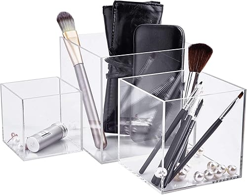 Miniatura 4 de Clisela - 3 soportes de exhibición de cubos acrílicos con parte inferior hueca, elevadores de alimentos para mesa de bufé, estante decorativo para