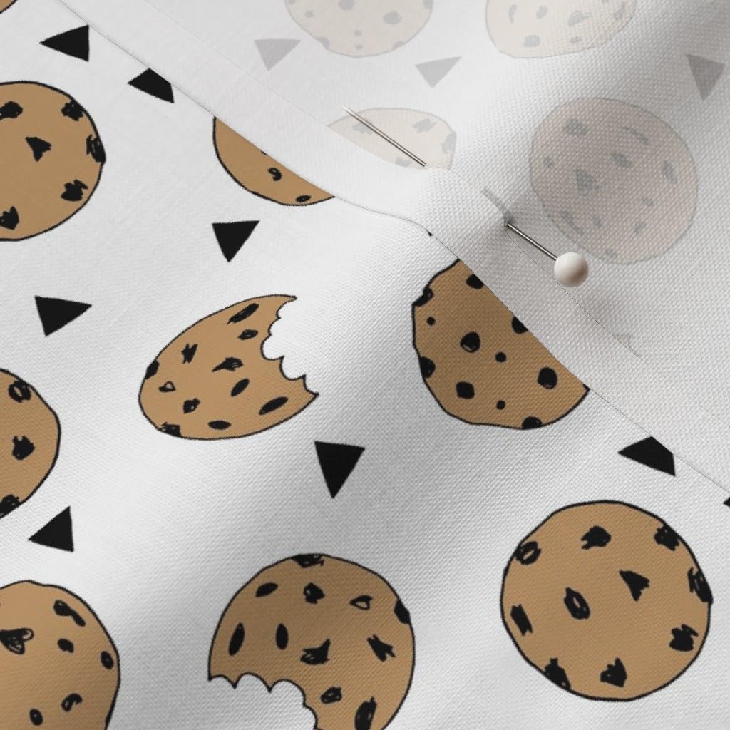 Spoonflower Fabric - Cookies Food Chocolate Kids Triangle Novelty Small Print Printed on Petal Signature Cotton Fabric by The Yard - Sewing Quilting Apparel Crafts Decor