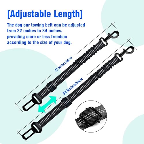 Miniatura 4 de Cinturón de seguridad para perro, cinturón de seguridad ajustable de nailon para mascotas, correas de seguridad para vehículos, cinturones de