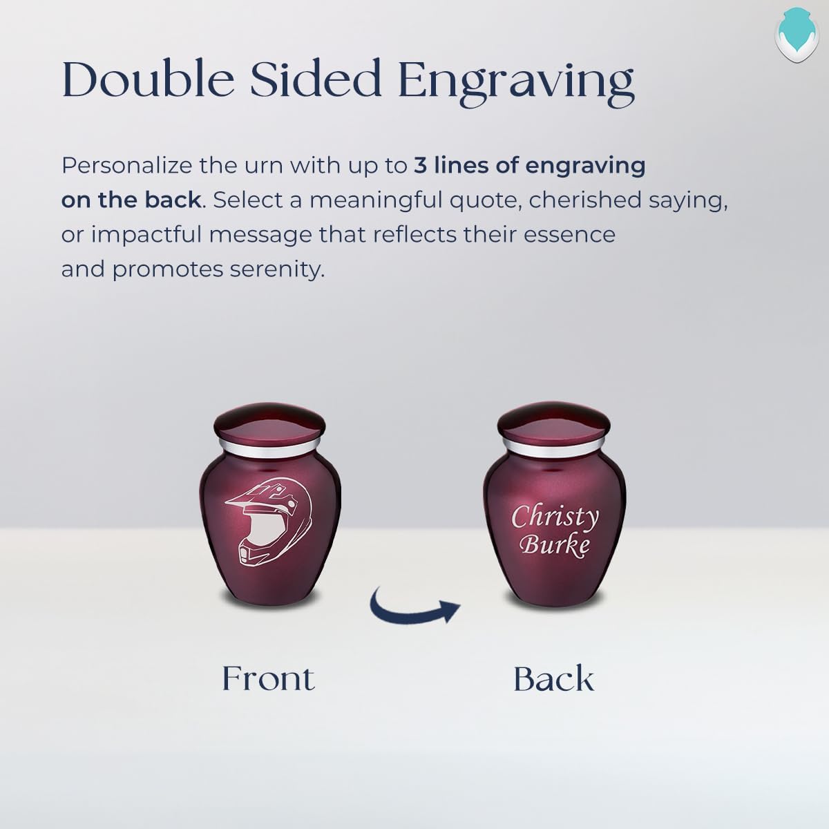 Geturns Embrace Keepsake Personalized Dirtbike Cremation Urns for Human Ashes I Cherry Purple Funeral Urn for Men and Women with Double Side Engraving I 3.5 lbs
