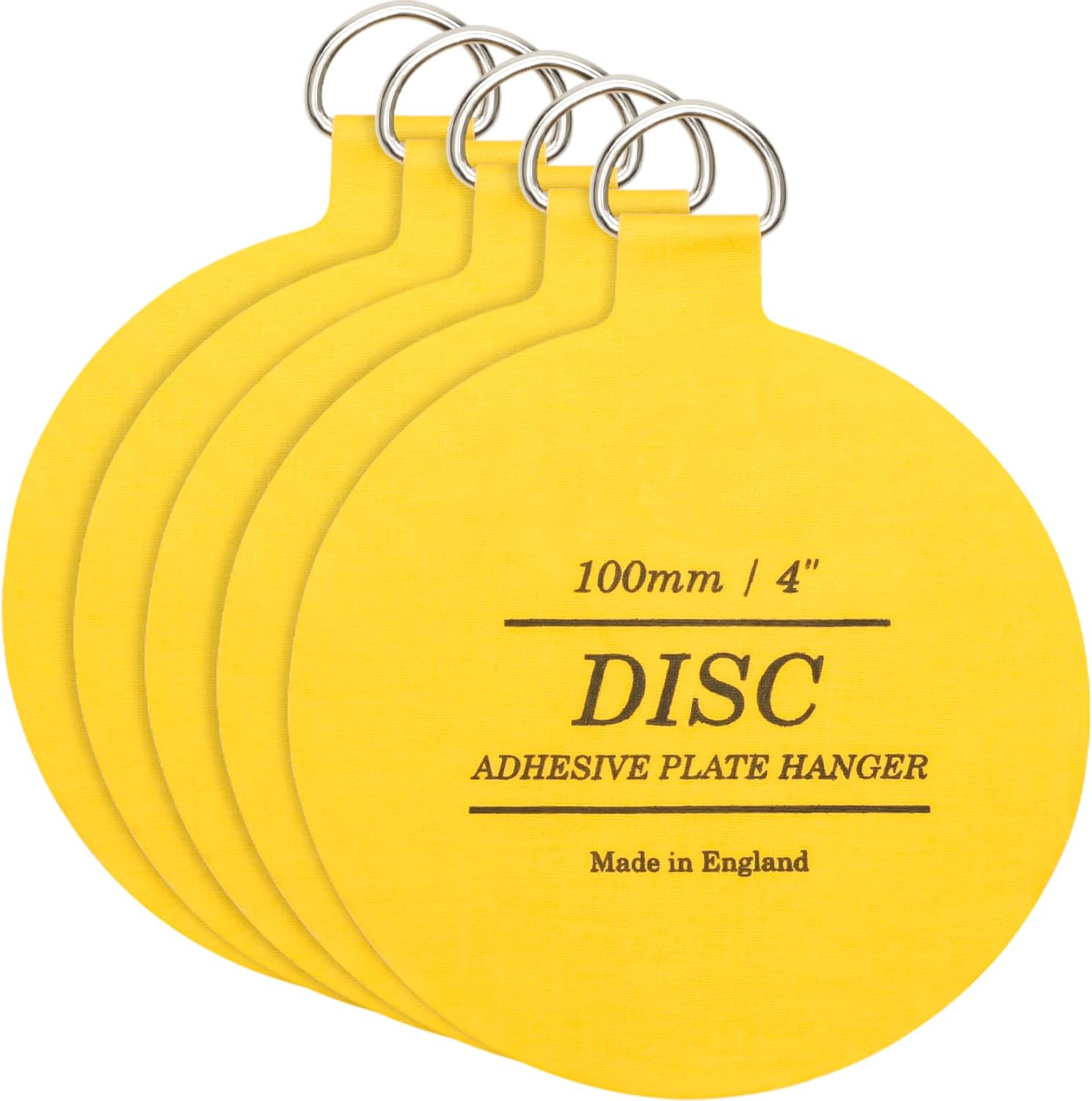 Disc Plate Hangers for Walls - Strong Invisible Plate Holder Self Adhesive Stick On Hooks Picture Hanging Wall Plate Holder - Plate Hanging Disk (100mm / 4'' (Pack of 5))