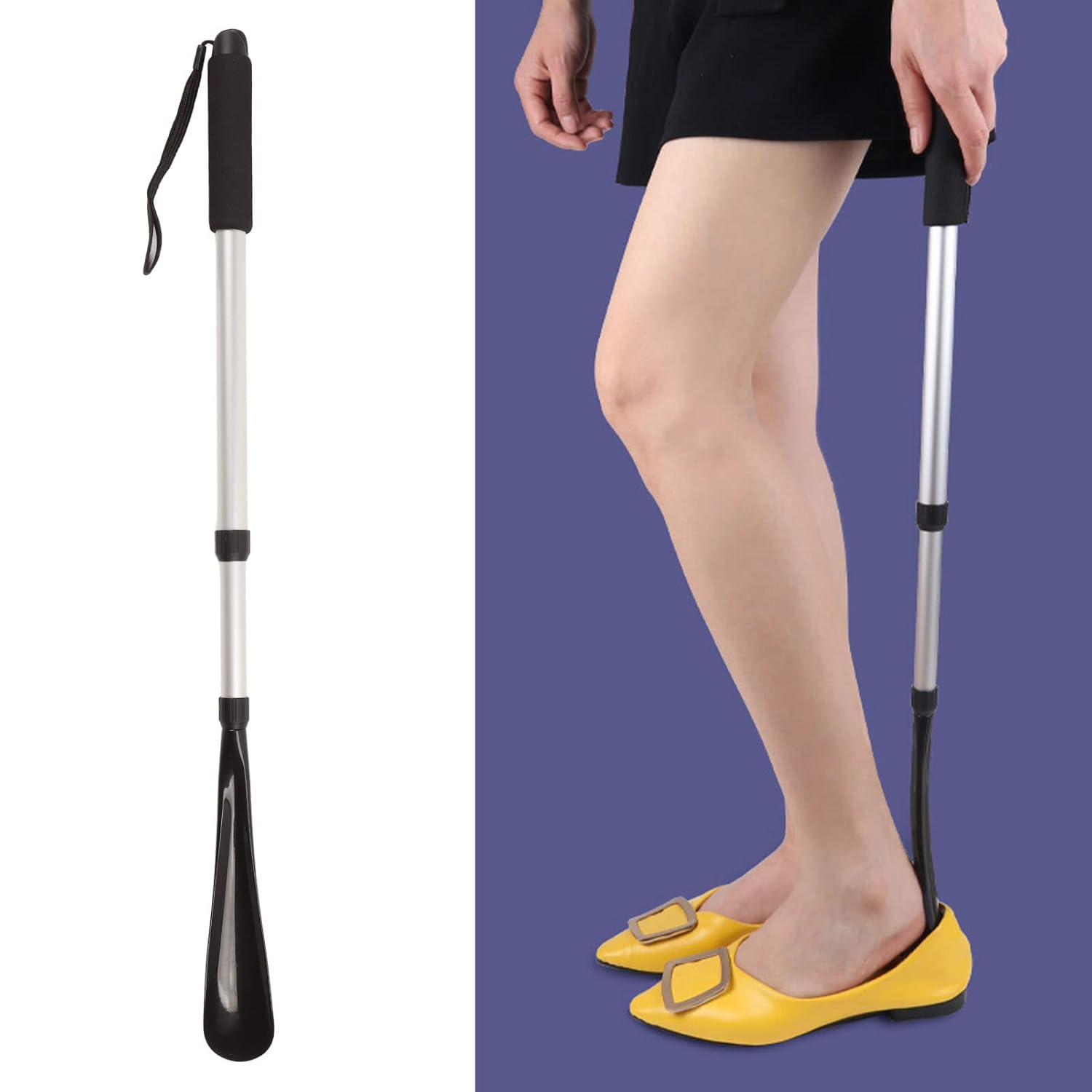 Shoe Horn, Shoe Horn with Long Handle, Durable PP Adjustable Length Portable Shoe Tongue for Seniors, Dressing Aid Stick for Adults Children 4 61FCLQfGhQL. SL1500