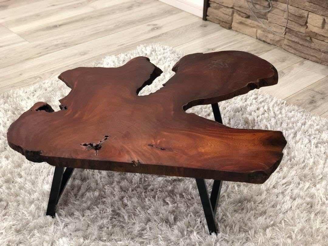 売り切り値下げ！ケヤキの耳付き無垢材を使用したコーヒーテーブル　　ローテーブル ケヤキの耳付き無垢材を使用したコーヒーテーブル ローテーブル