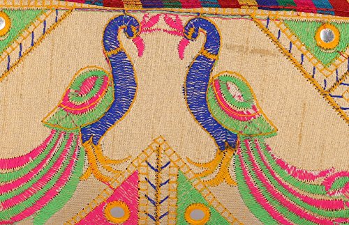 Image of Craft Trade Clutch Bags for Women Rajasthani Jaipuri Embroidered Mirror Work Ethnic Hand Bags and Clutches for Ladies Purse for Girls - 13x25 Cms