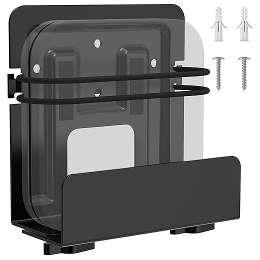 Cable Box Mount, Modem Mount, Adjustable Cable Box Wall Mount Bracket for Small and Wide Devices, Compatible with Media Players, Cable Boxes, Modems, DVD Players
