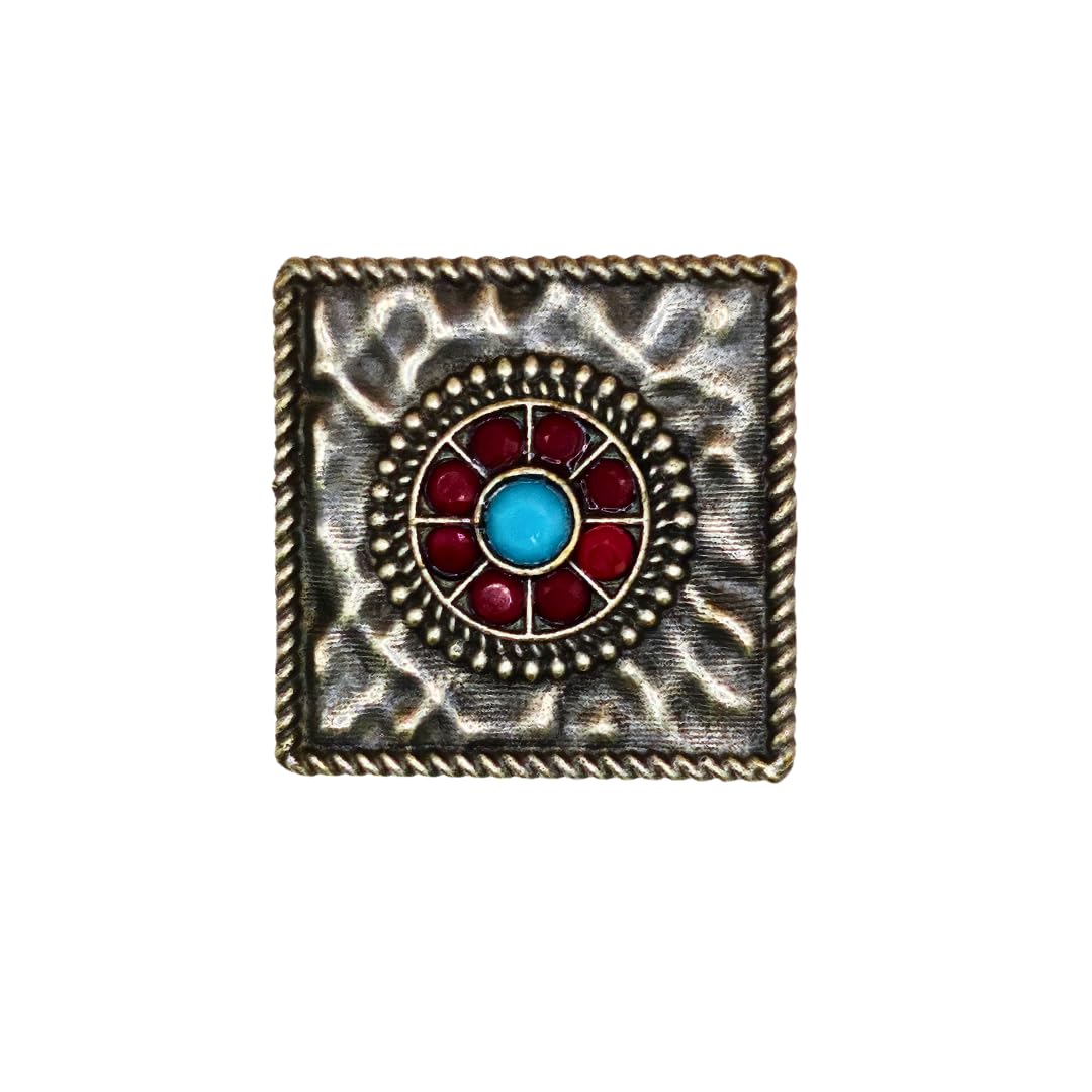Antique Brass, Silver-Toned Decorative adjustable RING with Gemstone, For Women and Girls-image-48