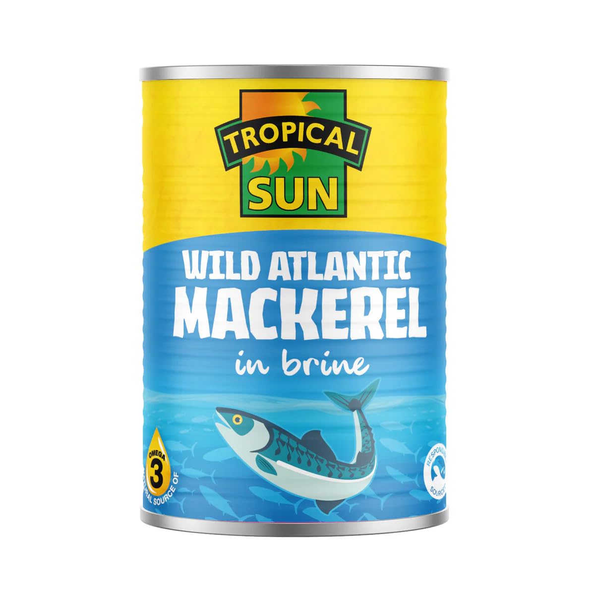 Tropical Sun Wild Atlantic Mackerel in Brine 400g - Canned Mackerel Fillets - High in Protein & Omega 3 - Ready to Eat - Perfect for Salads, Sandwiches, Pasta & Hot Meals-(pack of 1)