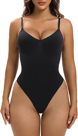 YIANNA Women's Shapewear Tummy Control Seamless Bodysuit Thong Body Shaper