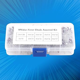 Diodes 200pcs, 10Values Diode Electronic Diode 1N4728 1N4729 1N4730 1N4731 1N4732 1N4733 1N4734 1N4735 1N4736 1N4737 with Storage Box
