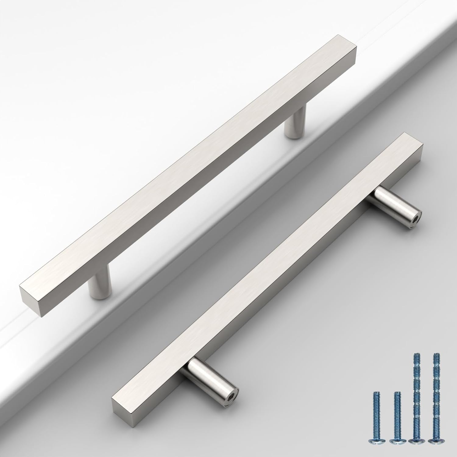 Astrée 5 Pack 128mm Brushed Satin Nickel Kitchen Handles Stainless