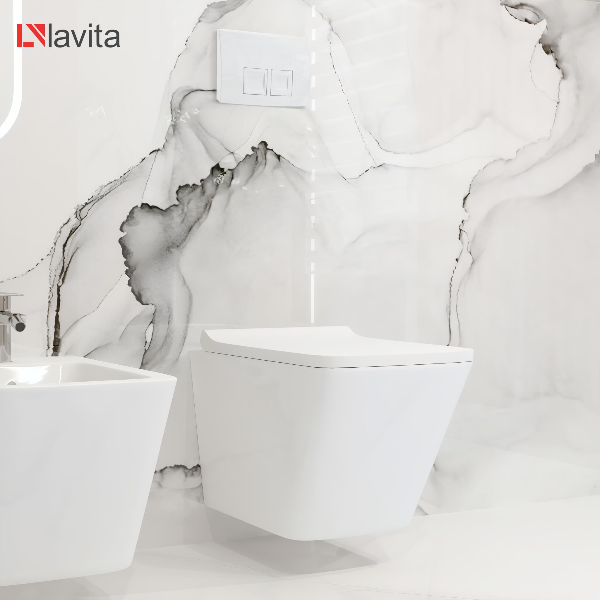 GEBERIT Duofix Basic Elemento de pared + Inodoro de descarga profunda Maio Blanco Sin reborde + Asiento de inodoro + blanco Juego completo Cisterna empotrada Inodoro Juego completo WC