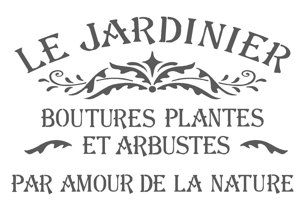 A5 / A4 / A3 Stencil Shabby Chic, Le Jardinier, Mylar Stencil, 125/190 Micron Reusable Mylar (211) (A3 (125 Micron))
