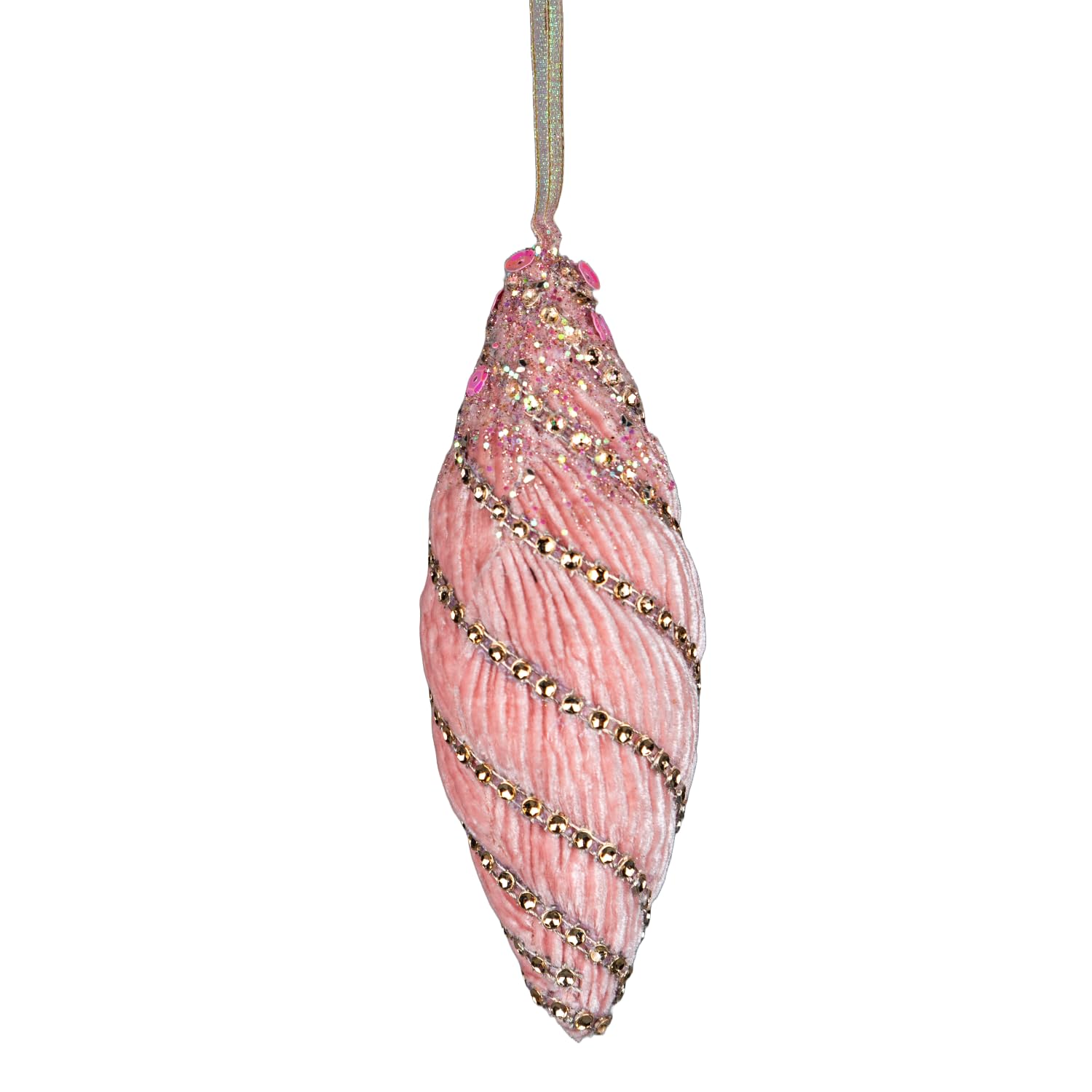 Shatchi Nut Bauble Baby Pink 15Cm - Christmas Tree Hanging Decorations Festive Decorative Ornaments Fairy Tale Themed Xmas Tree Pendant
