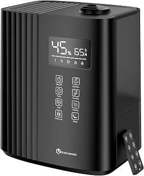 Elechomes SH8830 Humidifier, 6.5L(1.72Gal) Top Fill Warm and Cool Mist Humidifiers for Bedroom with Remote Control, 700 ml/h Max, Auto & Sleep Mode, 360 Nozzle, Auto Shut-Off, Black