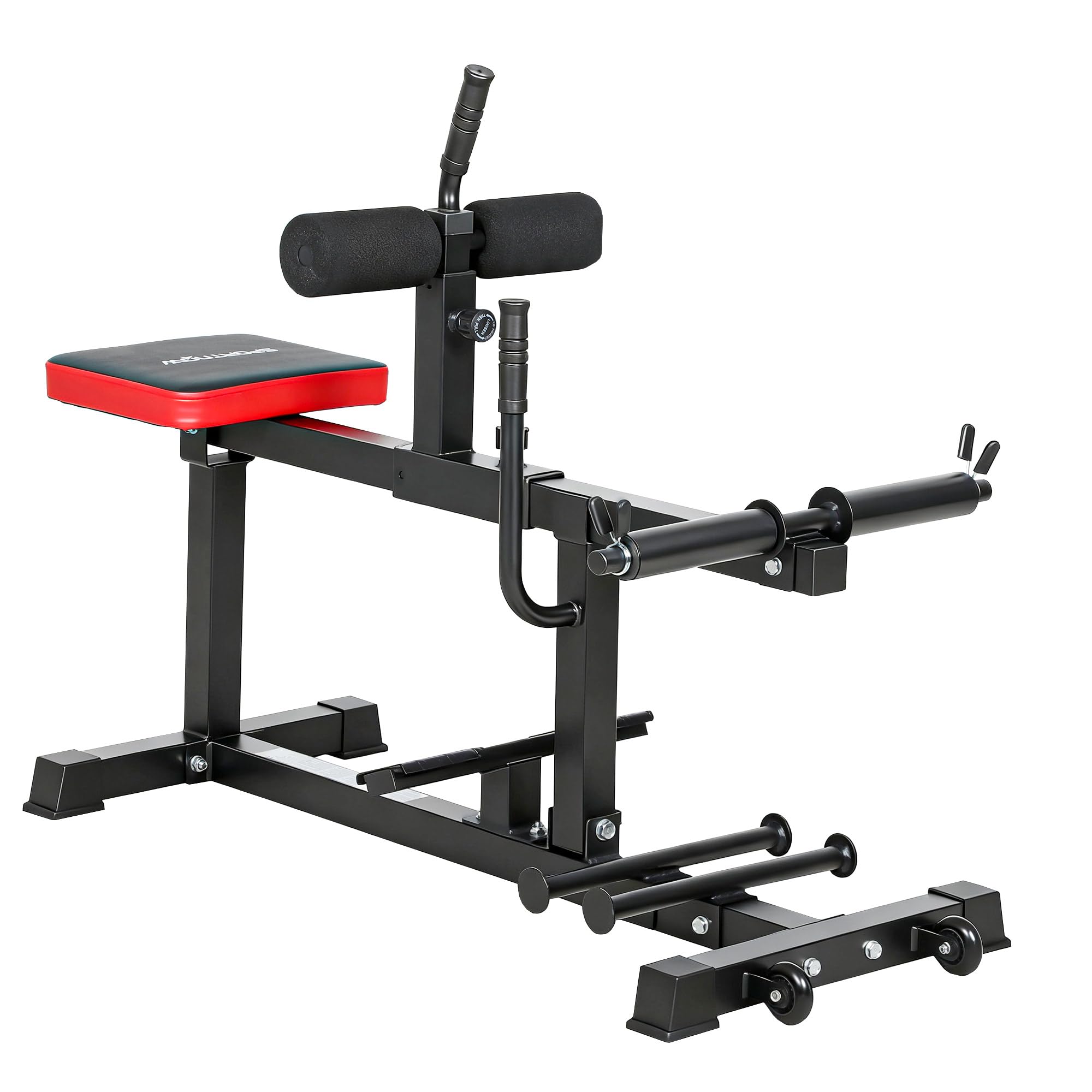 SPORTNOW Extensión de piernas, 2 en 1 ajustable, con pasadores de banda y ruedas, bicicleta estática para entrenamiento de piernas y muslos, dispositivo de fitness para el hogar y el gimnasio en casa