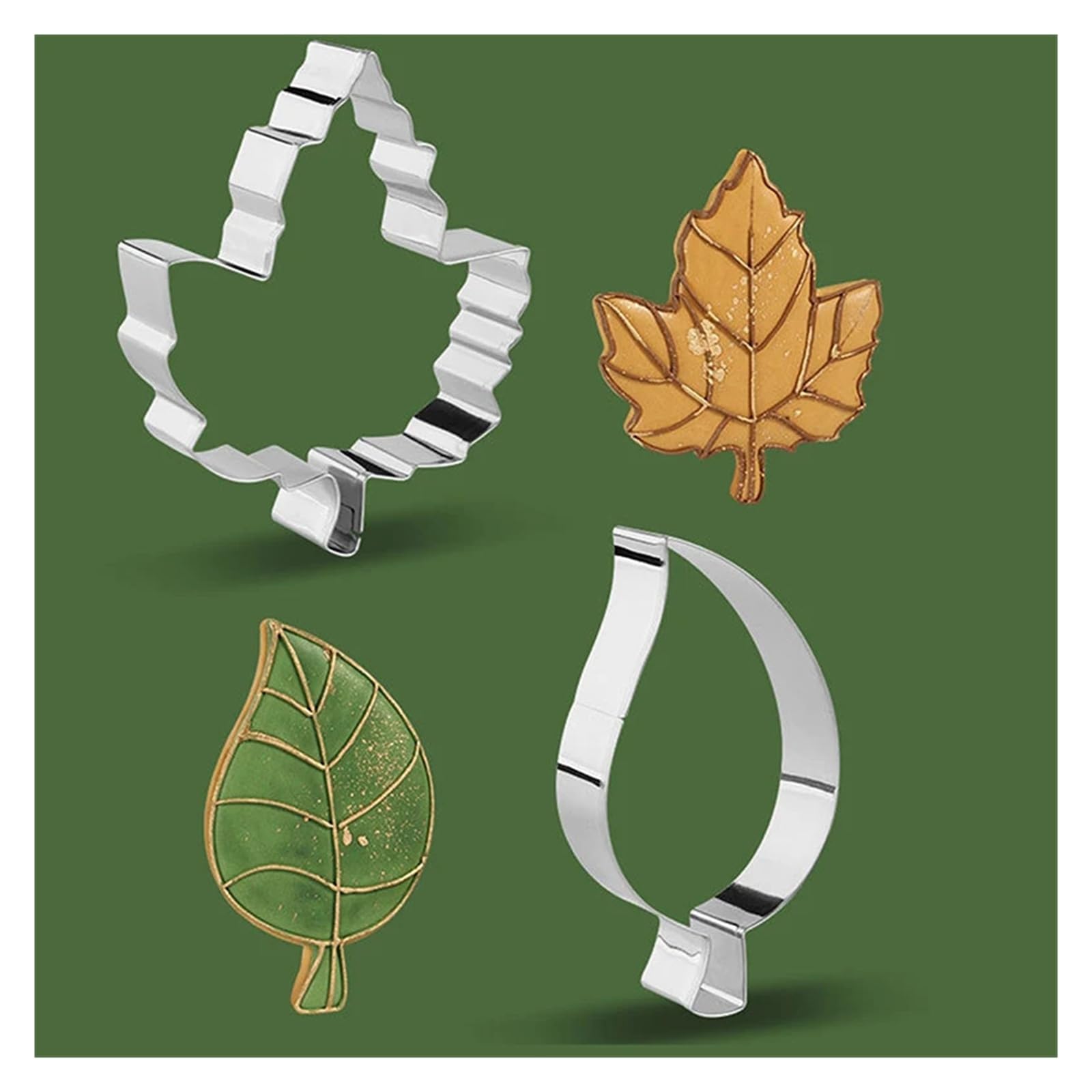12 Stück Herbst-Erntedank-Ausstechformen-Set, Herbst-Ausstechformen aus Edelstahl, Eichhörnchen, Truthahn, Ahornblatt