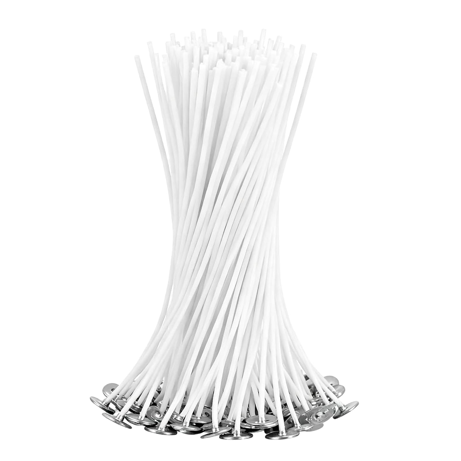 200 PCS Candle Wicks for Making Candles – Pre-Waxed 10cm Cotton Core Wicks with Metal Tabs – Lead-Free Candle Making Supplies for Soy, Beeswax and Paraffin