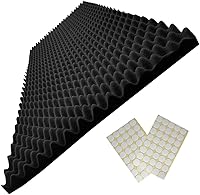 Vista 1 de 48"X 24"X 2" Egg Crate Foam Panel, Black Sound Proof Foam Panels, Acoustic Foam, Noise Cancelling Foam Studio Foam Panel, Sound Panels Noise