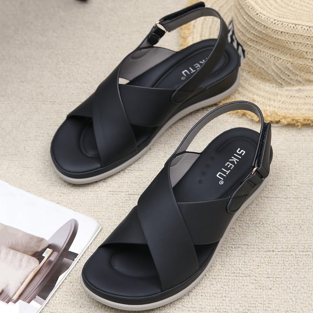 Women's Comfortable Walking Athletic Sandals Outdoor Hiking Sports Arch Support Casual Summer Beach Wedge Sandal