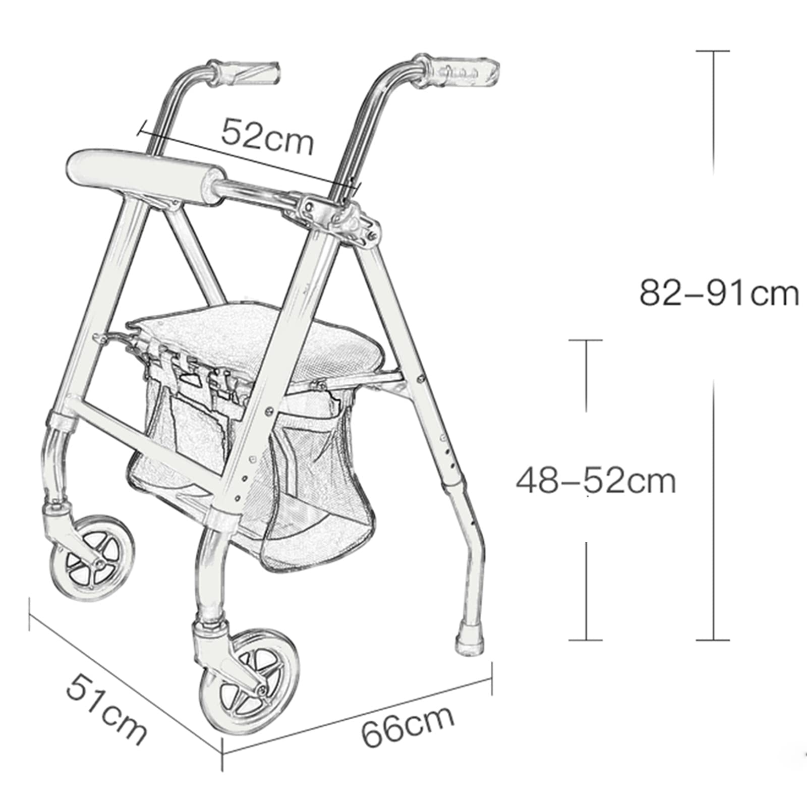 Cestas para andadores para Personas Mayores con Asiento - Andador Cestas para andadores para Personas Mayores con Ruedas Cesta para andadores para Personas Mayores con Ruedas médic