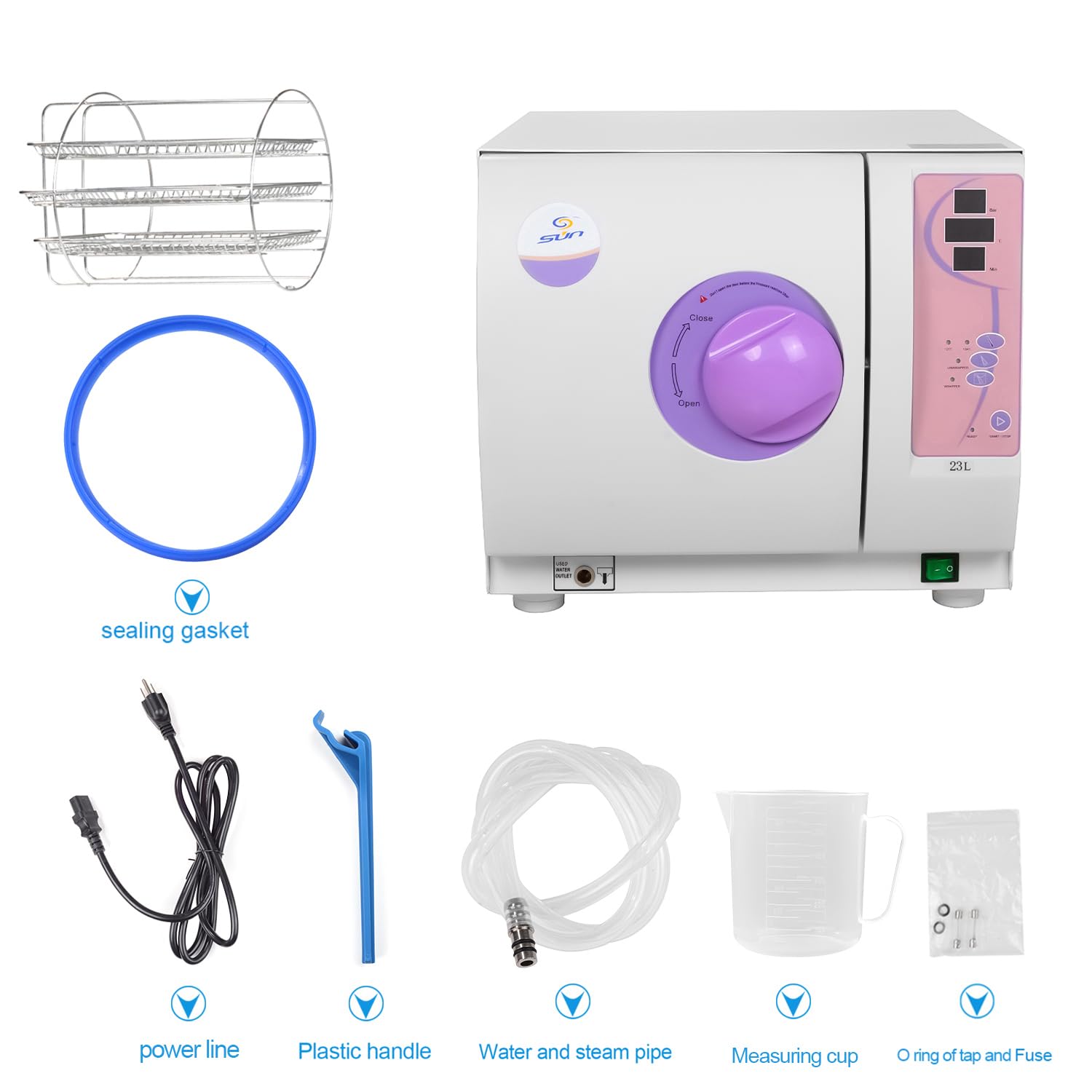 23L Class N Tabletop Steam Sterilizers Automatic Autoclaves for Laboratory SUN23-I