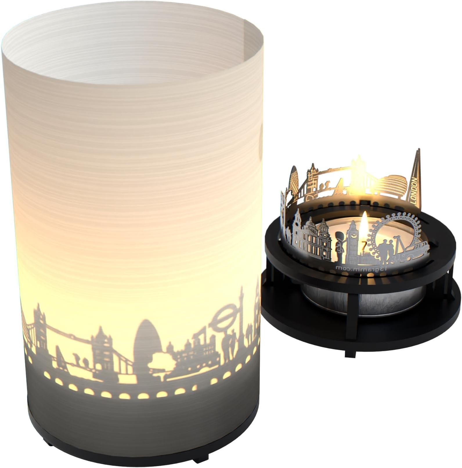 London Premium Gift Box Candle - Skyline Silhouette Projection, Souvenir for London Fans, Urban Decor, Unique Shadow Play - Perfect London Gift!