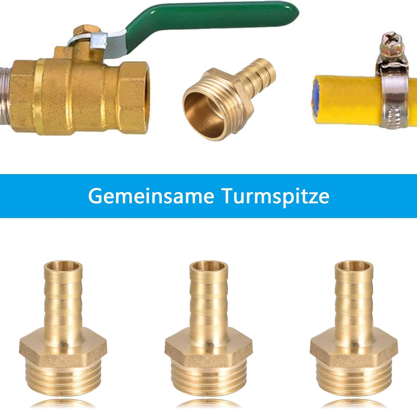 2 Stück Messing Schlauchtülle 10mm Barb G1/2 - Hochwertiger Schlauchverbinder Für Garten & Haushalt