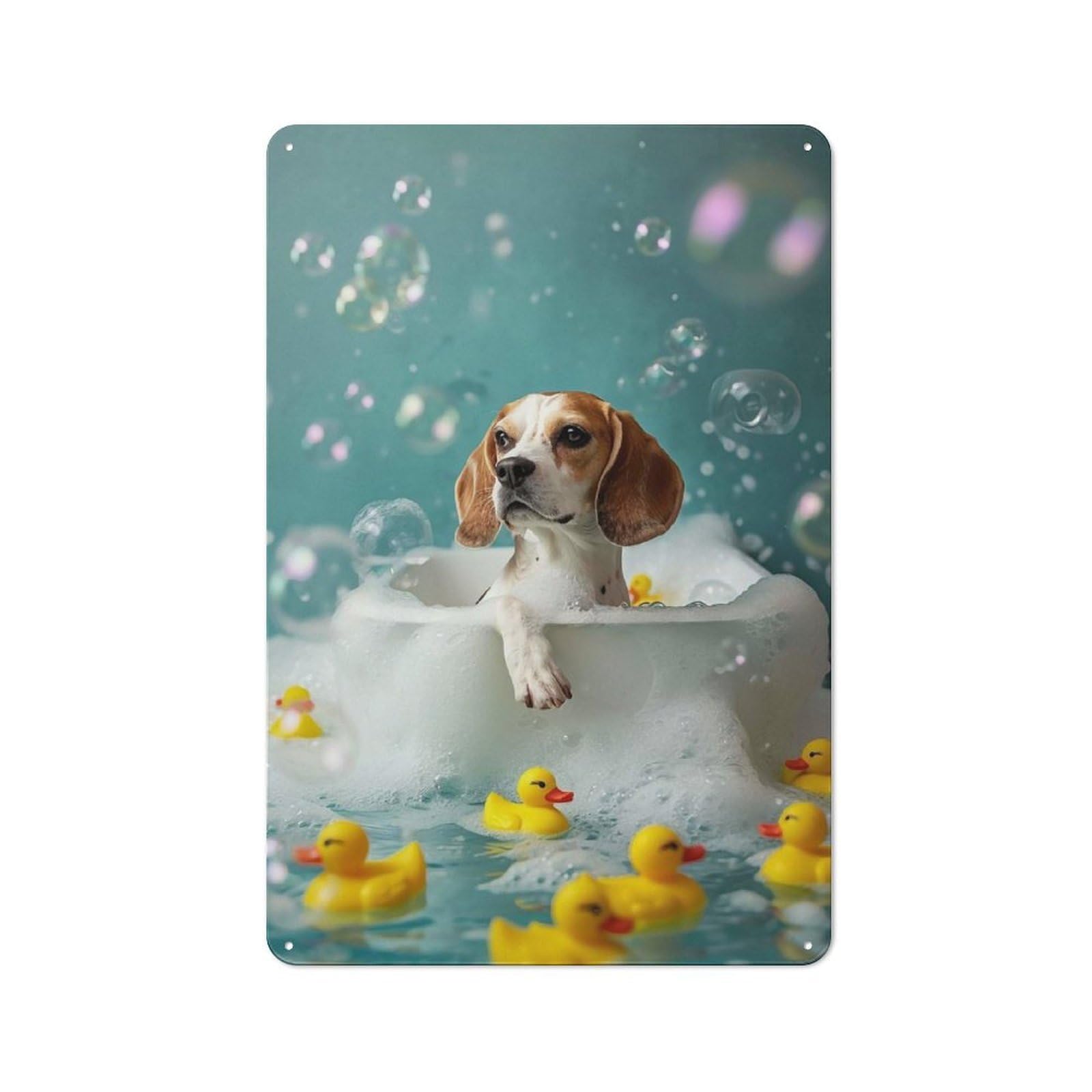 Junmoney Beagle Dog Rustic Metal Sign 30X20cm For Kitchen Or Home Bar, Gift For Kitchen Decor Lovers During The Christmas Season