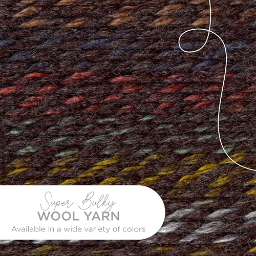 Image of Lion Brand Yarn Wool-Ease Thick and Quick Yarn, Soft and Bulky Yarn for Knitting, Crocheting, and Crafting, 3 Pack, Bedrock | Super Bulky Wool Acrylic Blend Fiber for Soft Hats, Sweaters, Chunky Blankets, Yarn for Crochet, Knitting, Crafts, Weaving