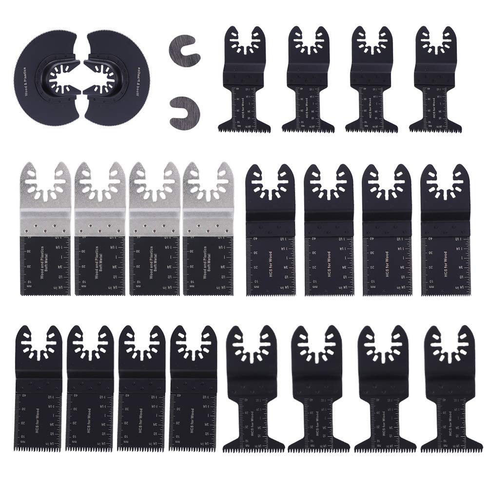 Lame per Oscillante, Set di 22 Pezzi Utensile Multifunzione Lama, Accessori per Utensili Oscillanti Multitool per Fein ecc.