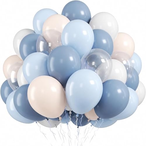 Dusty Blue Balloons, 50 Pcs for Boy Baby Shower Birthday Bachelorette Party