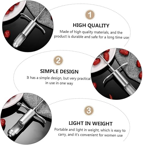 Miniatura 2 de Ciieeo 2 piezas de descorazonador rojo Fecha Pit Remover Cerezas Removedor Multiherramientas Herramientas de mano Taladro Mango Núcleos Removedor de