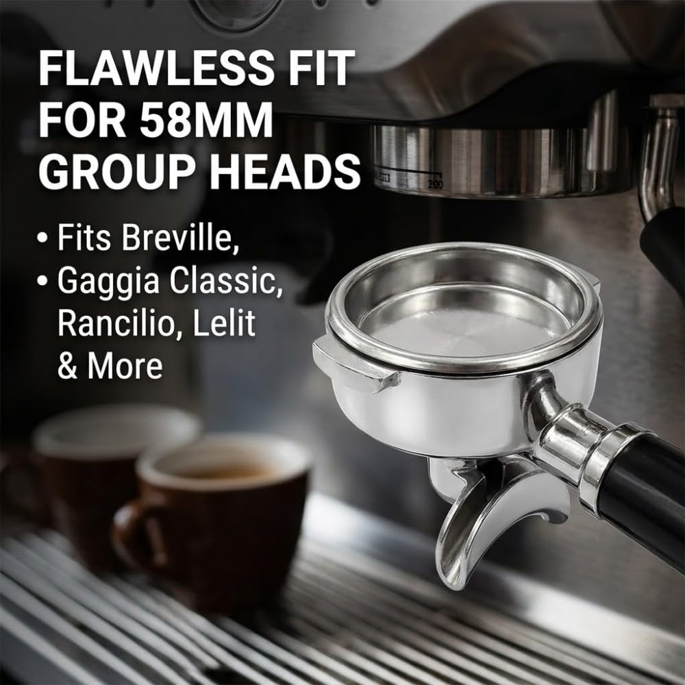 Zestaw 2 niewidomych filtrów 58 mm do Backflush, pełny filtr czyszczący espresso, kompatybilny z filtrem 58 mm do Breville, Gaggia, Rancilio