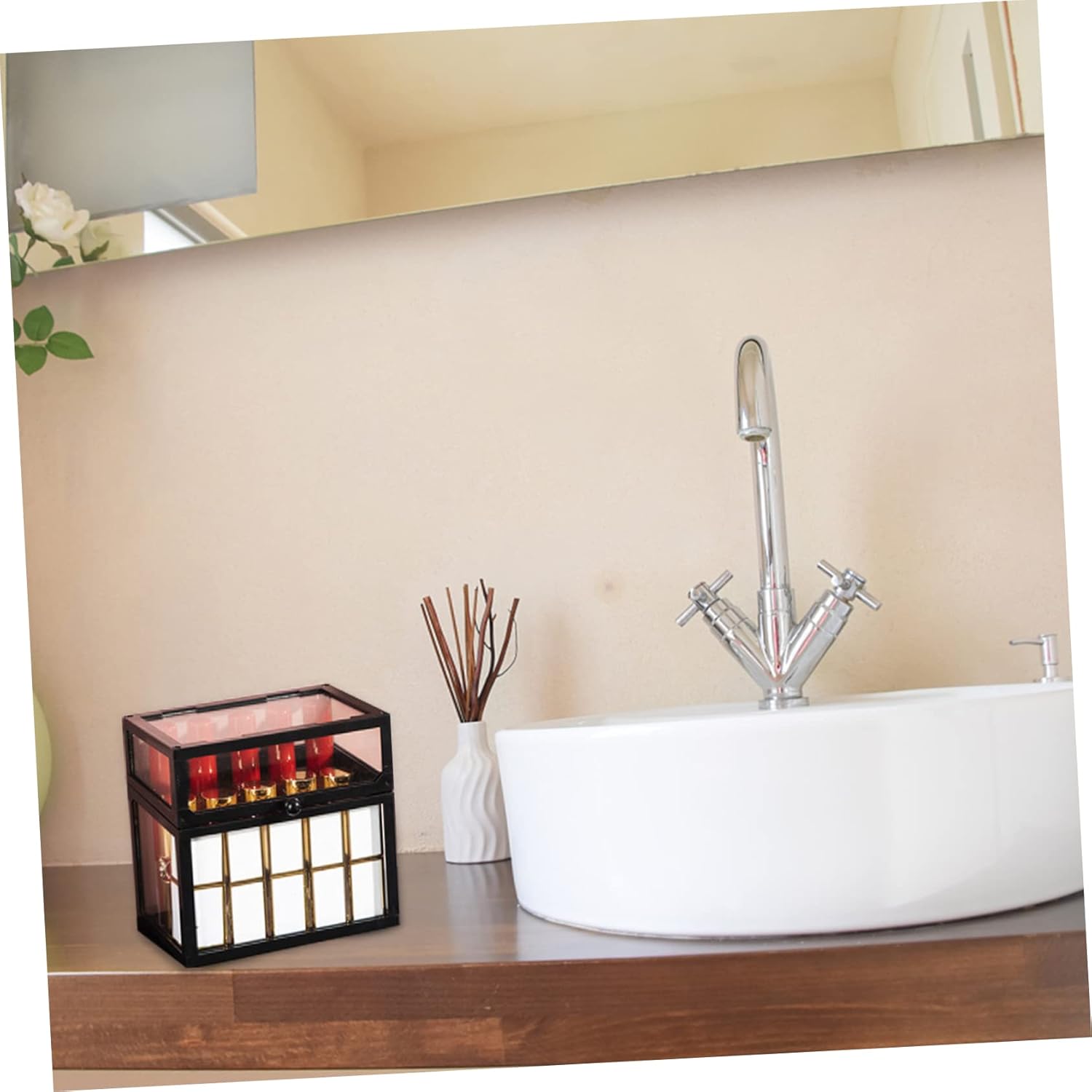 Gatuida Multifunctional Lipstick Storage Organizer Stylish Lip Gloss Display Case for Cosmetics Jewelry Easy to Clean for Home Decor present for Women
