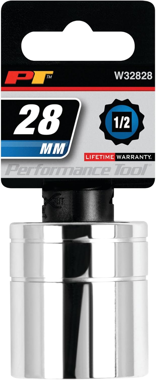 Performance Tool W32828 1/2 Drive 12-Point Socket, 28mm