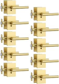 Amerdeco 10 Pack Brushed Gold Privacy Interior Door Handles