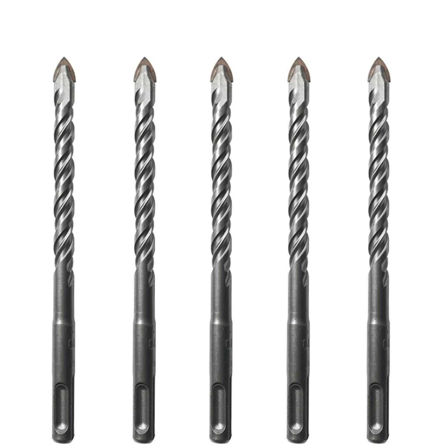 5Pcs Glass Ceramic Tile Concrete Drill Bits Set 6/8/10/12mm Carbide Tipped SDS Plus 160mm Masonry Drill Bit(10mm(5PCS))
