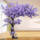 Albero artificiale per uso interno, ufficio a casa, albero di ciliegio in fiore, decorazione di ciliegio in fiore artificiale per decorazione interna, viola 1.5mx1.2m