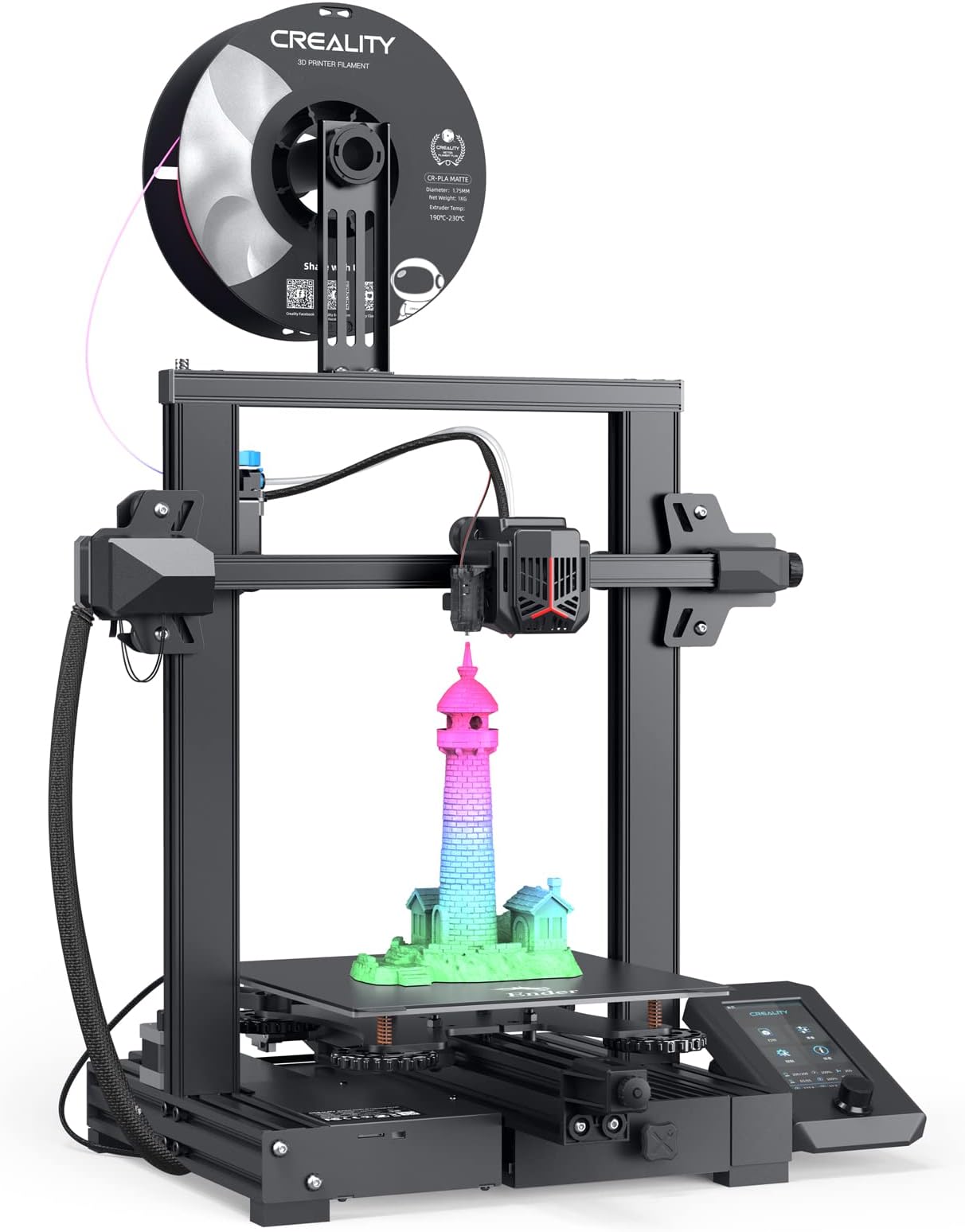 Official Creality Ender 3 V2 Neo 3D Printer, Upgrade from Ender 3 V2 with CR Touch Auto Leveling Kit, PC Steel Printing Platform, Metal Bowden Extruder for Beginner and Pro(220 * 220 * 250mm)