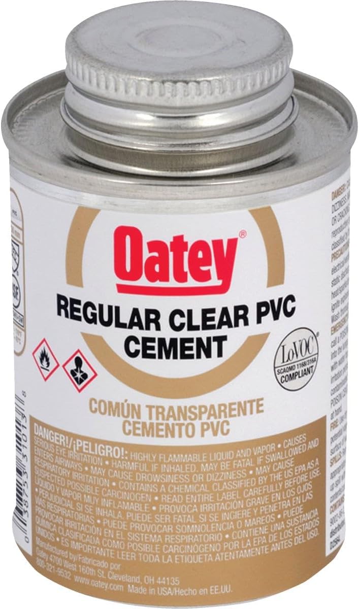4 Oz. Regular Bodied Clear PVC Cement - 1 Each