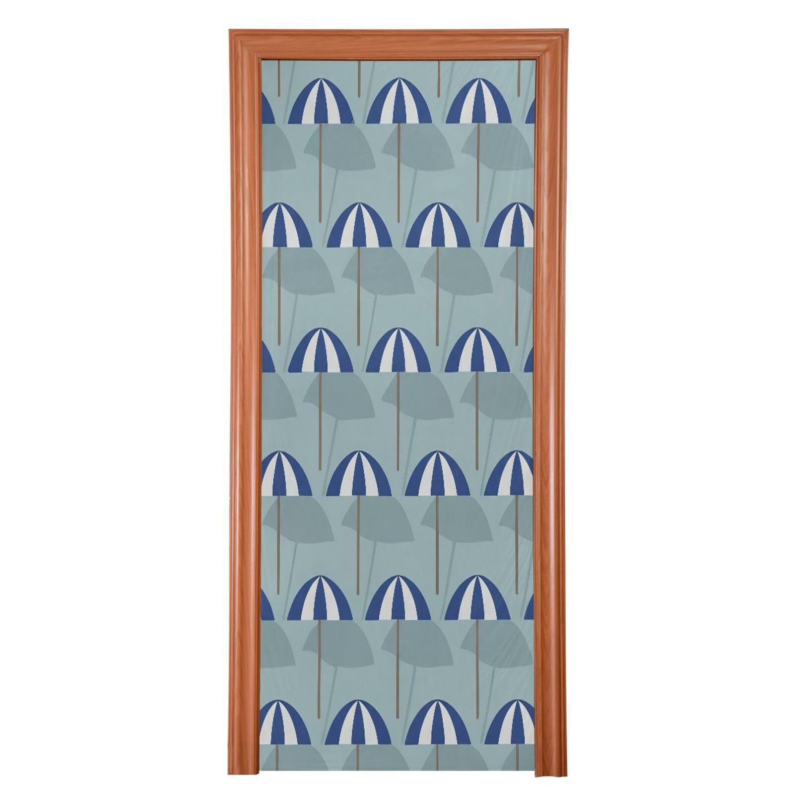 FLildon Blue Umbrellas Door Cover Decoration, Party Accessory Porch Decor for Festive Ornament Room Door Covers 35 x 79 Inch