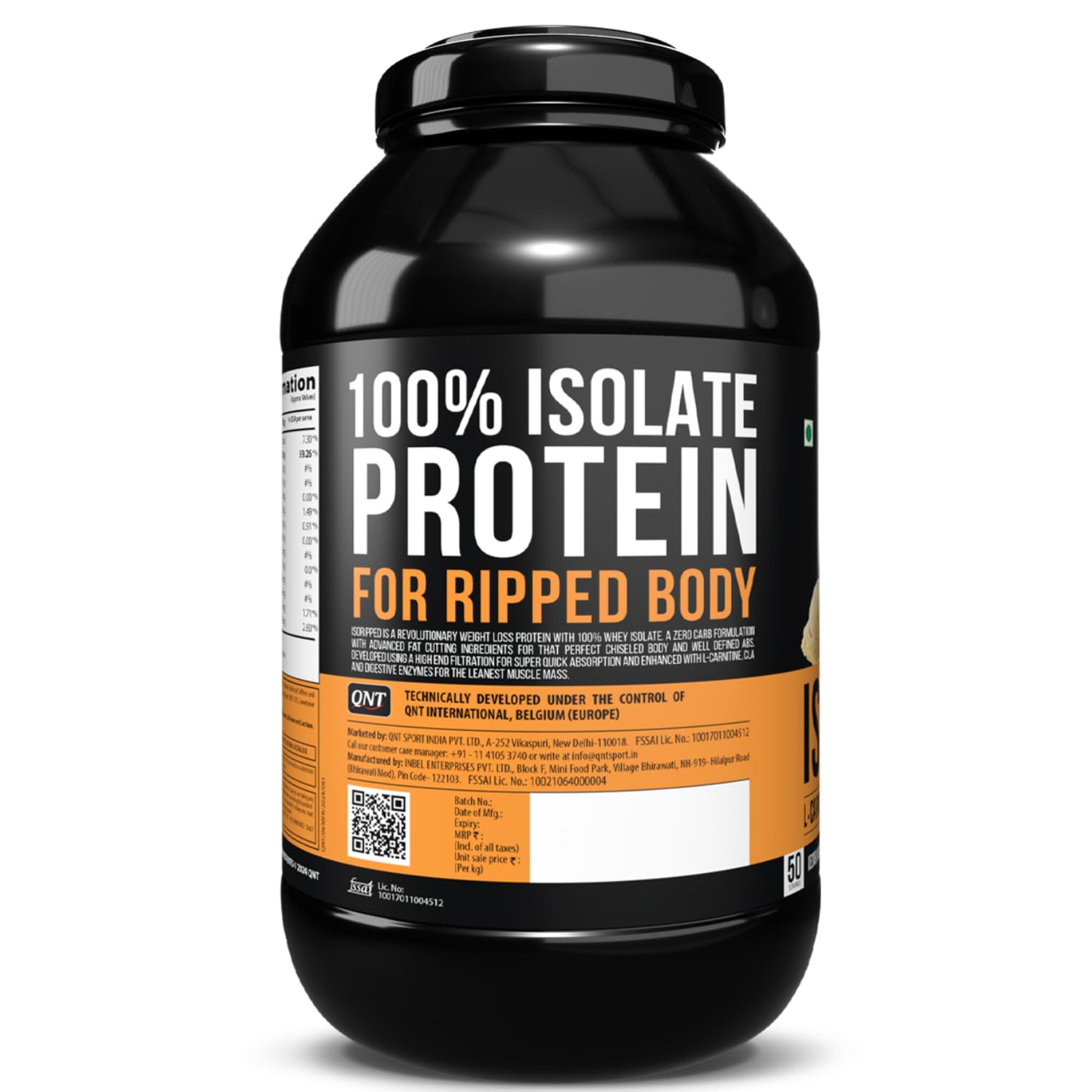 QNT ISO Ripped Whey Protein Isolate Powder | With L-Carnitine & CLA | 32g Pure Whey Isolate per Serving | Supports Lean Muscle Growth & Weight Loss | Kesar Malai Kulfi Flavor, 2 Kg — Amazon image 2