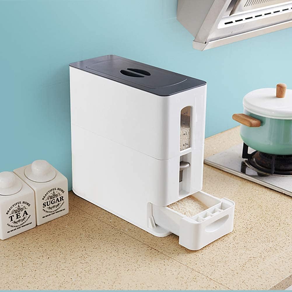 Rice Dispenser Container Cereal Bean Storage Bin Kitchen Organizer Flour Sealed Box With Each Dispensing 75Gram