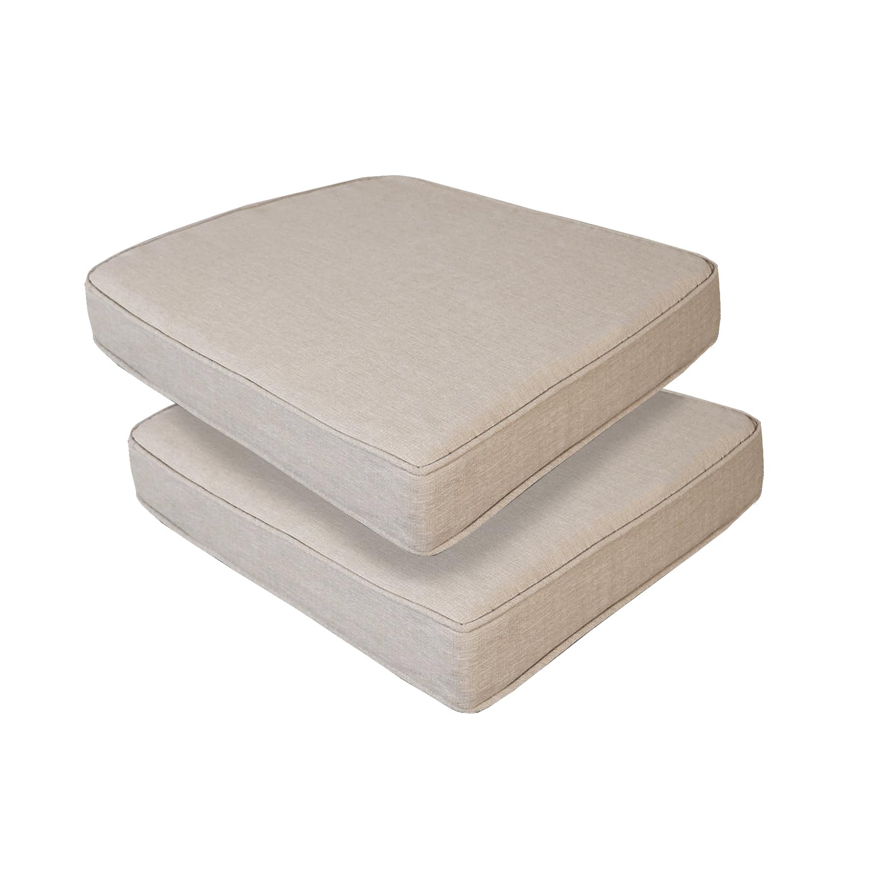 Patio Cushion Putty Outdoor chair pads 20x20 inch with zipper, suitable for patio furniture and most Home Depot furniture 2-pack
