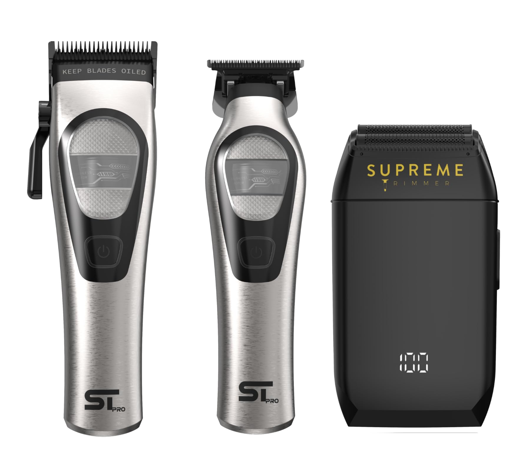 Supreme Trimmer TORQ - Kit tagliacapelli e trimmer 3 in 1 con rasoio Crunch Foil | Strumenti professionali da barbiere da uomo a basso rumore con sistemi di lame staccabili