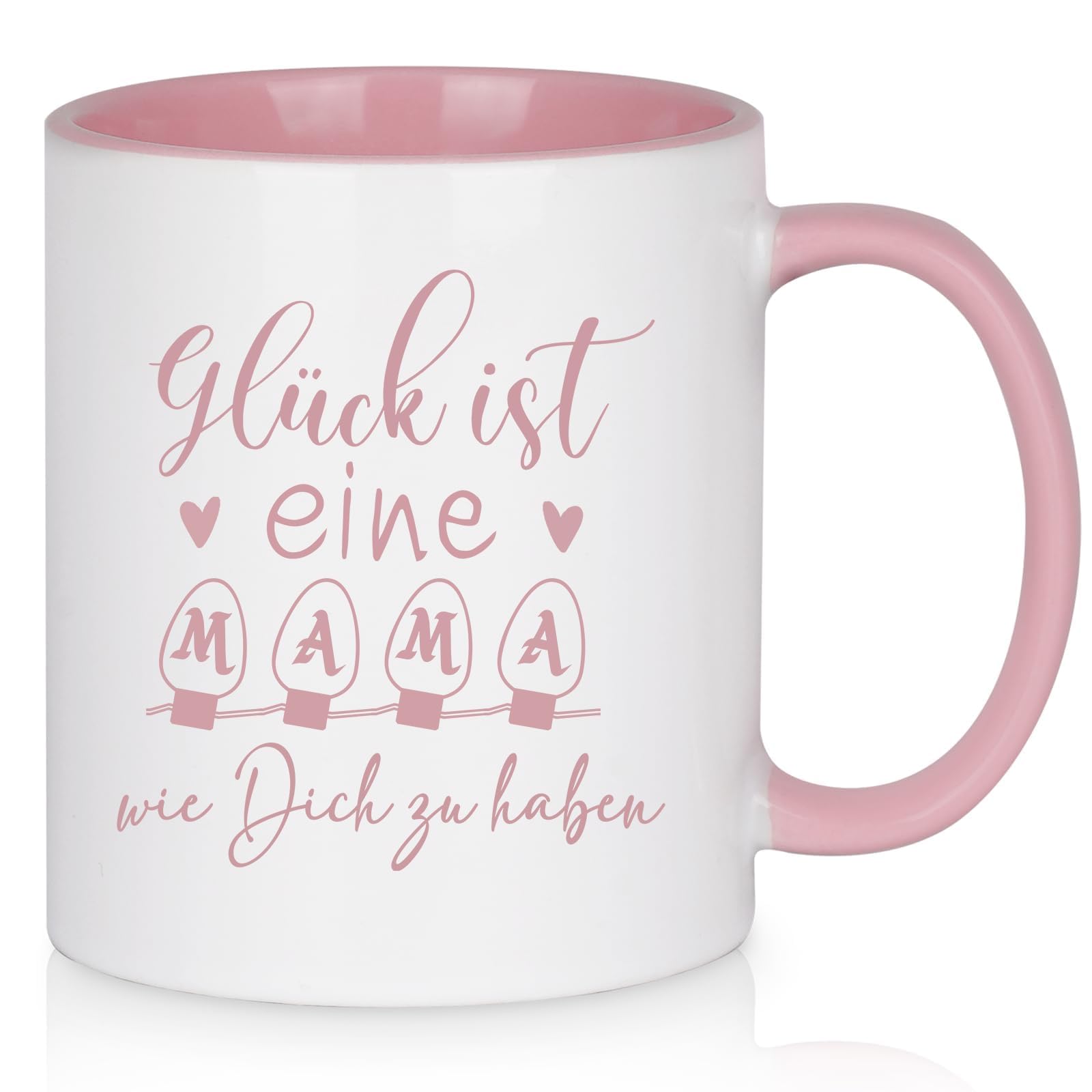 Diztoud Tasse Muttertagsgeschenke für Mama, Mutter Geschenk Muttertag, Glück ist eine Mama wie dich zu haben, Geschenke für Mütter, Muttertagsgeschenk, Geburtstagsgeschenk, 325ml Keramik Kaffeetasse