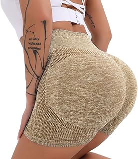 Pruie Plus Size Shorts de Ioga Feminino Cintura Alta Atlético Biker Shorts Levantamento de Bumbum Academia Legging Controle de Barriga Corrida Esporte Exercício Ativo Shorts de Fitness