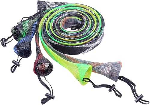 SF Fishing Rod Sock Fishing Rod Sleeve Rod Cover Braided Mesh Rod Protector Pole Gloves Fishing Tools for Spinning Fishing Rod,Casting Rod,Musky