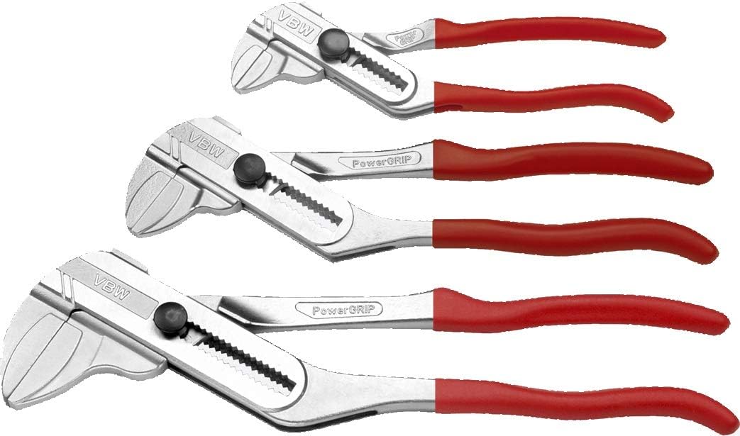 180900 Plier Wrench Set "Powergrip" 3 Pcs Chromed